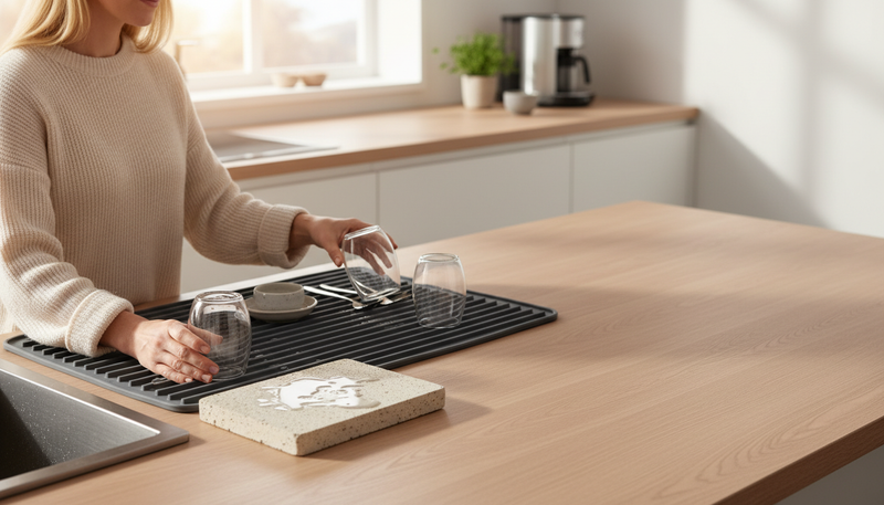 Comparatif des égouttoirs en diatomite et silicone