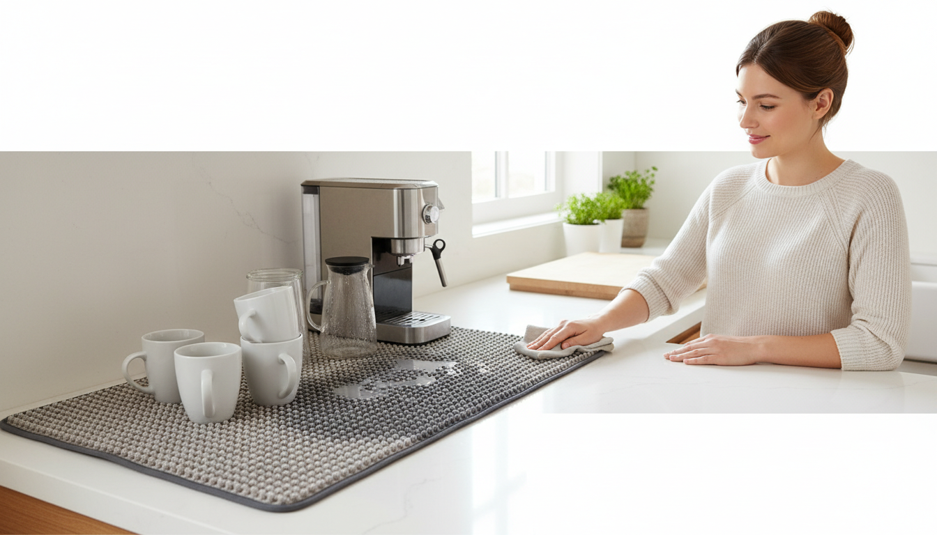 Problème d'humidité : tapis égouttoir absorbant