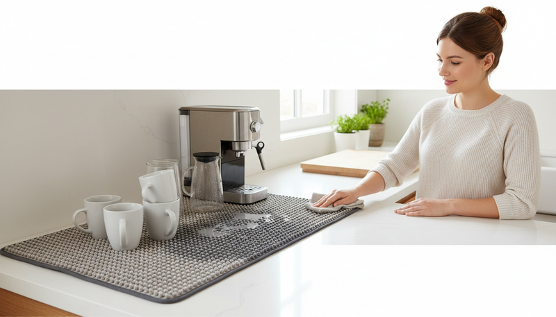 Problème d'humidité : tapis égouttoir absorbant