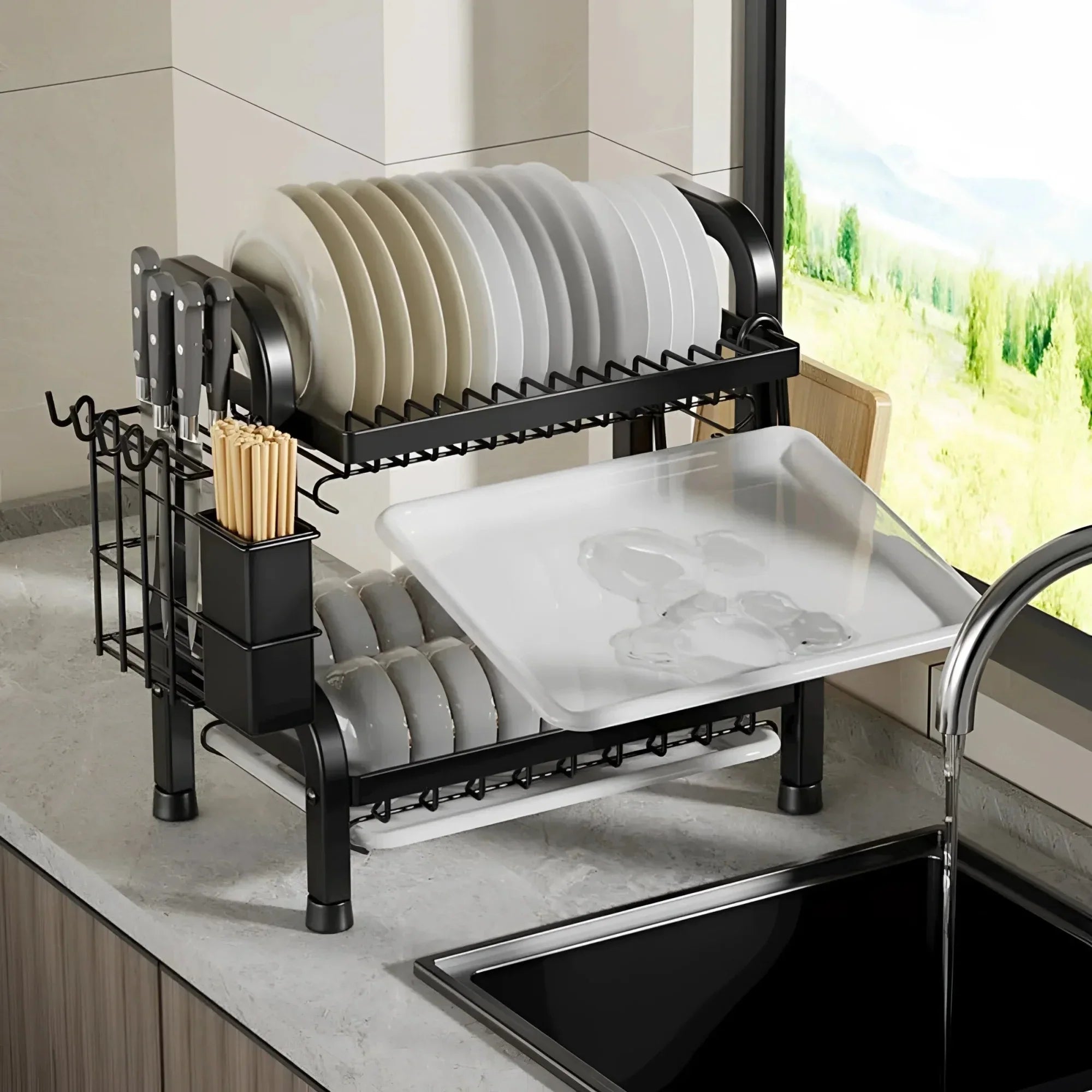 Egouttoir Vaisselle 2 Niveaux
