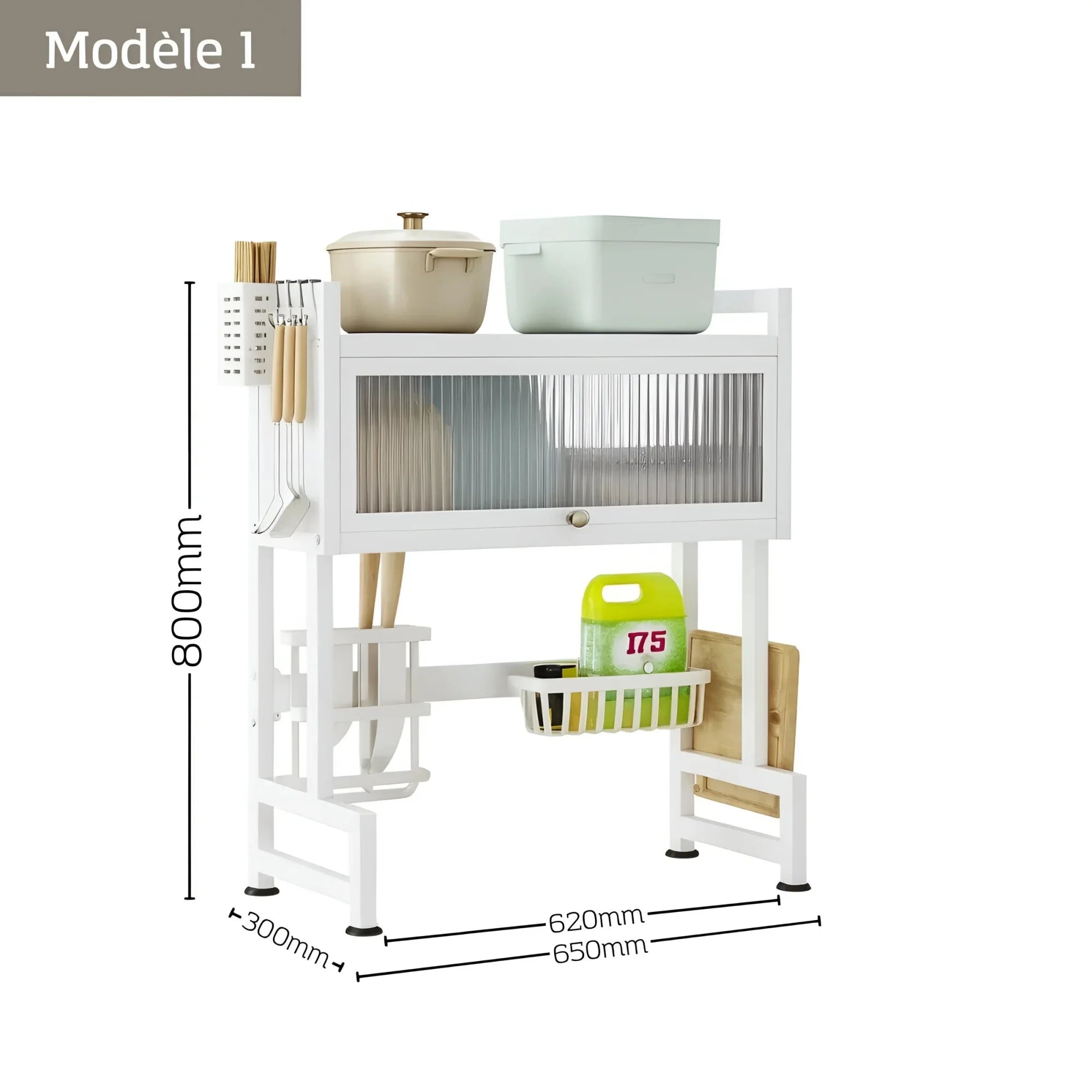 Egouttoir Vaisselle Au Dessus Evier Blanc Neige 65cm de largeur (62cm entre les deux pieds)