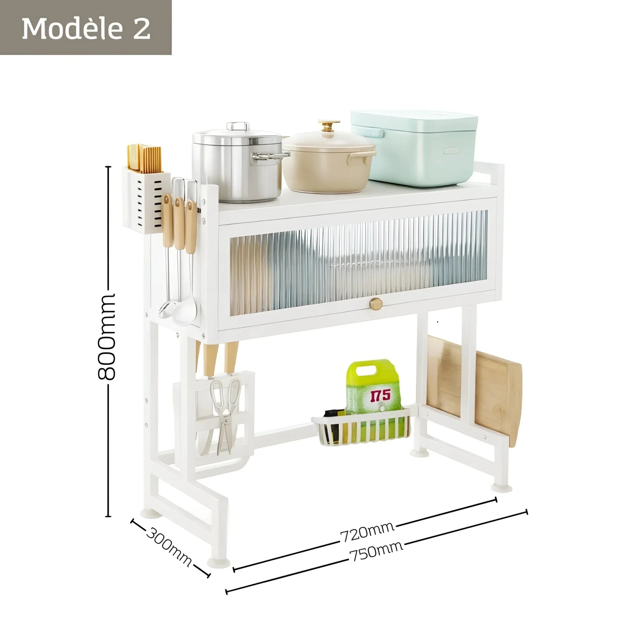 Egouttoir Vaisselle Au Dessus Evier Blanc Neige 75cm de largeur (72cm entre les deux pieds)