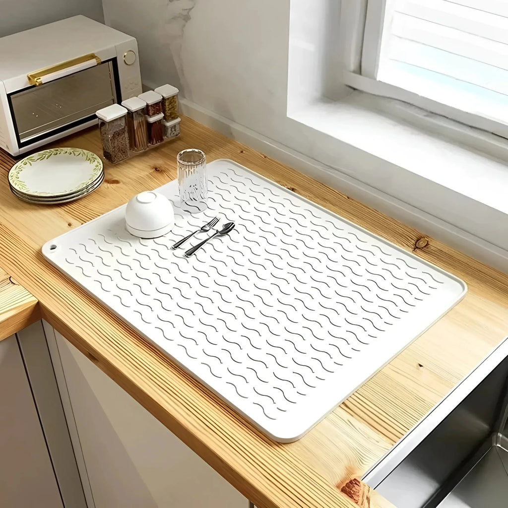 Egouttoir Vaisselle Silicone Blanc Nacre