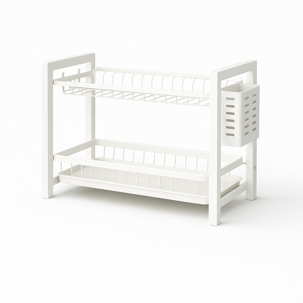 Meuble Egouttoir Vaisselle Blanc Ivoire Modèle 2 étages 2