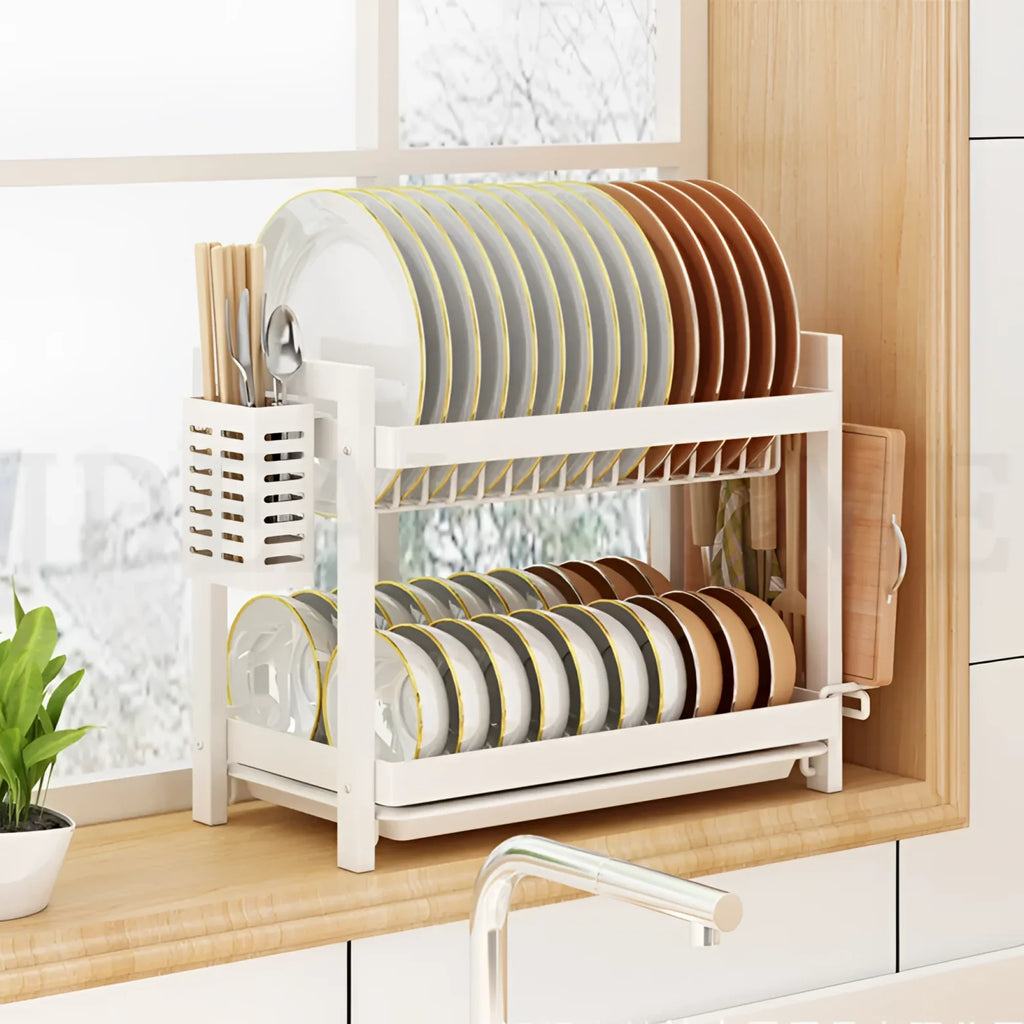 Meuble Egouttoir Vaisselle Blanc Ivoire Modèle 2 étages